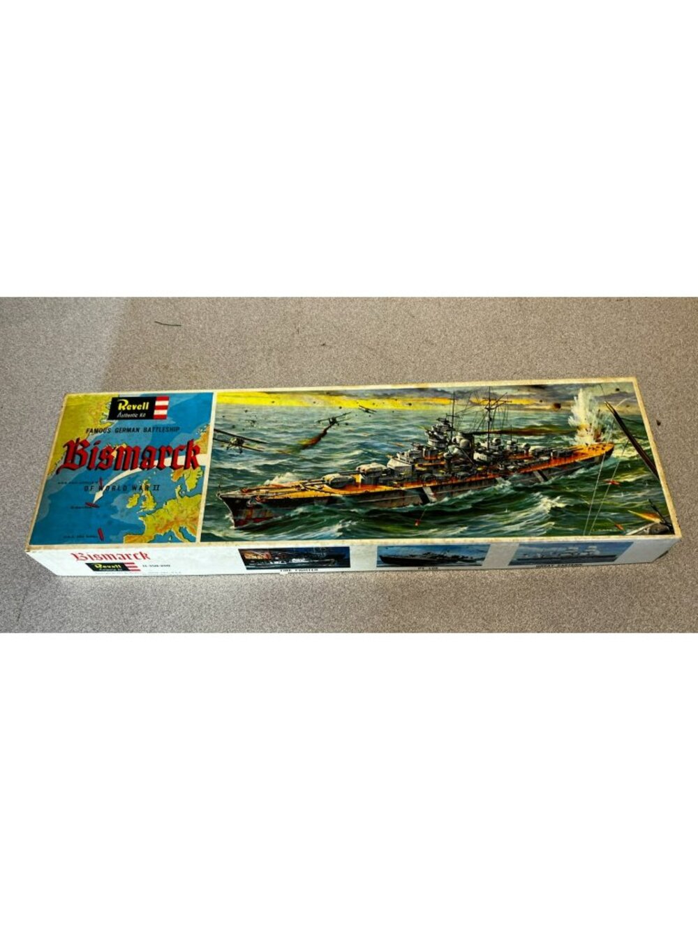 Vintage 1963 Revell 1/570 Scale WWII German Battleship Bismarck #H350-198